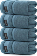 REDKISS 4 Pack Large Bath Towels, 100% Cotton, 31x63 in, Heavyweight 760G, Highly Absorbent & Quick Dry, Super Soft Luxury Towels for Bathroom,Hotel Collection - Blue