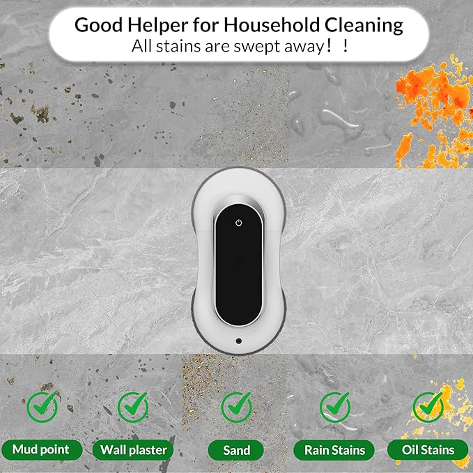 Smart Winbot,Window Cleaning Robot with Dual Water Spray, Automatic Window Cleaner Robot for Windows/Tiles/Glass Door,3000Pa Suction Power, Edge Detection Technology,APP&Remote Control Washer