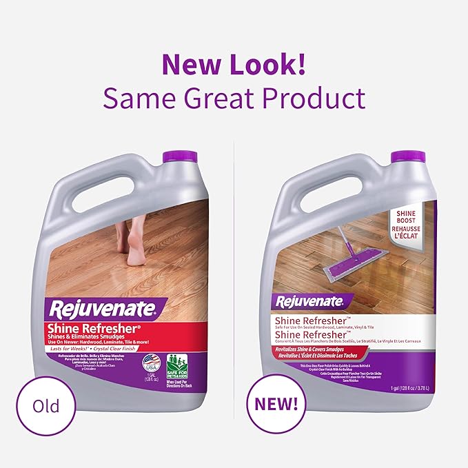 Rejuvenate Shine Refresher Floor Polish Covers Smudges, Protects And Boosts Shine On Sealed Hardwood, Laminate, Vinyl And Tile, 1 Gallon