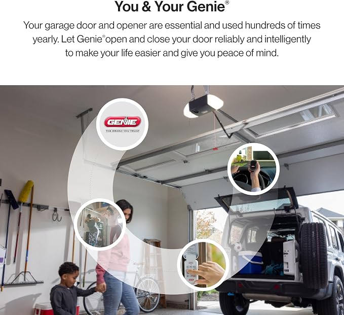 Genie Chain Drive 550 Garage Door Opener, Heavy Duty Chain Drive Opener, Model 2035-TKO | Heavy Duty Chain Drive, Durable Rail, 2 Remotes, Wireless Keypad, Wall Console, Safe-T-Beams, for Residential Garage Doors