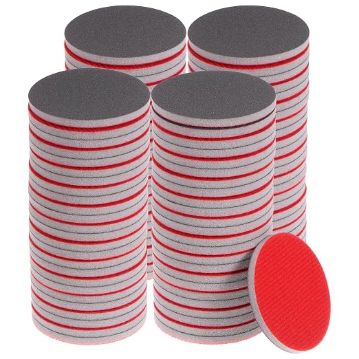 uxcell 100pcs 800 Grit Sanding Sponge 3 Inch Hook and Loop Sponge Sanding Disc Wet/Dry for Car Wood Drywall Metal