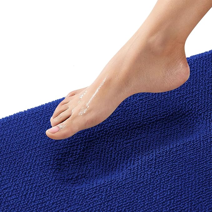 OLANLY Thick Memory Foam Bathroom Rug 36x24, Absorbent Bath Mat, Royal Blue | Soft Quick Dry Bath Rugs Mats, Non-Slip, Machine Washable Carpet for Bathroom Floor, Tub and Shower, Home Decor Accessories