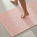 TYUU Bathroom Rugs Non Slip Washable, Super Absorbent Thin Bath Mat Quick Dry Low Pile Bathroom Rug, Pink 24"x36"