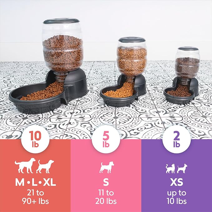Petmate Replendish Gravity Automatic Dog Water Dispenser Pet Waterer and Pet Feeder Set with Microban Protection Base, 100% BPA Free, Wide Mouth Bowl - 0.5 Gallon Water, 2 lb Food
