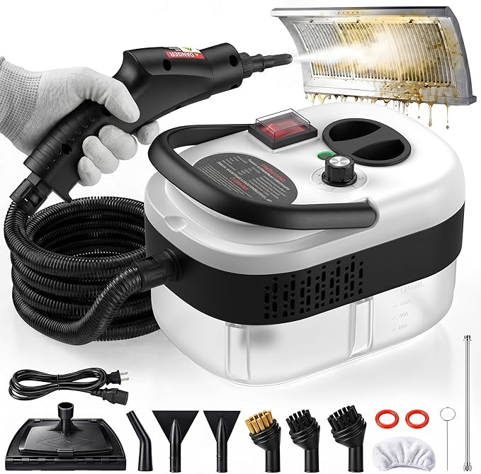 2500W Handheld Steam Cleaner for Home, 6-Level High Pressure Steam Gun, Steam Machine w/40.6oz Tank, Portable Car Steamer for Auto Detailing & Cleaning, Car, Floor, Furniture, Tile Grout, Wall