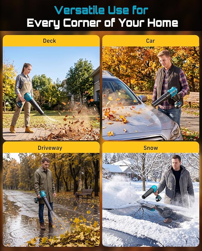 Gutter Cleaning Tools Cordless Leaf Blower for Roof Gutters, 700CFM/200MPH | 3-Speed, 2x 4.0Ah Batteries, 8.9ft Telescopic Pole & 180° Swivel, Clean Gutters from Ground Safely, for Lawn, Patio, Snow