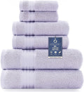 COZYART Luxury Bath Towel Set 6 Pcs, Lavender 100% Turkish Cotton 650 GSM | OEKO-Tex 100 Certified Zero Twist Ring Spun, Soft Absorbent Quick Dry, Plush Fluffy, Breathable Hotel Quality for Daily Use