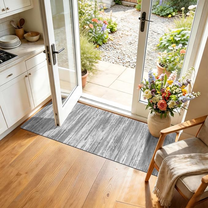XLHOMO Kitchen Rugs Sets of 3, Non Slip Washable Kitchen Mats for Floor, Cushioned Anti-Fatigue Comfort Kitchen Mat, Rubber Backing Abstract Kitchen Floor Mat for Laundry, Desk, Sink, Office