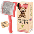 Premium Slicker Brush for Dogs - Long Pin for Poodles, Doodles & Long Haired Dogs, Deshedding & Dematting Tool, Slicker Dog Brushes for Grooming (Coral, Curved Large)