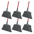 Libman Commercial 997 Wide Commercial Angle Broom, 55" Length, 15" Width, Black/Red, ‎Steel, Plastic/Synthetic Fibers, (Pack of 6)