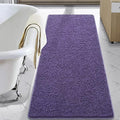 LOCHAS Luxury Bathroom Rug Shaggy Bath Mat 24 x 60 Inch, Dark Purple | Washable Non Slip Bath Rugs for Bathroom Shower, Soft Plush Chenille Absorbent Carpets