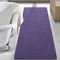 LOCHAS Luxury Bathroom Rug Shaggy Bath Mat 24 x 70 Inch, Dark Purple | Washable Non Slip Bath Rugs for Bathroom Shower, Soft Plush Chenille Absorbent Carpets