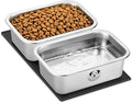 2 Pack Stainless Steel Dog Bowls for Large Dogs with Non-Slip Mat, High Capacity Metal Dog Food Bowls, Food and Water Bowl for Larges, X-Large, and Big Dogs 0.85 Gallons