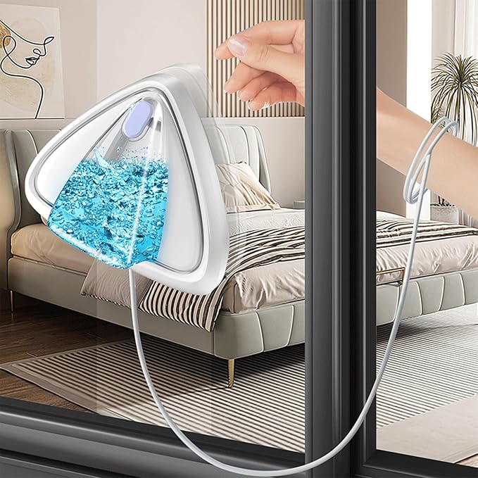 Magnetic Glass Wiper Brush Window Cleaner Double-side Water-filled Magnetic Glass Cleaning Tool Brush for Double Glazed Window Thickness 0.5"-1" (15-26mm)