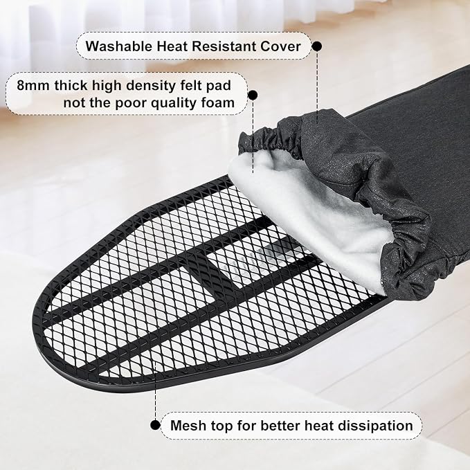 Duwee 12"×36" Wall Mounted Ironing Board with Iron Holder | Folding Ironing Board Cabinet with Heat Resistant Cover,Compact Wall Mount Fold Down Iron Board for Small Spaces