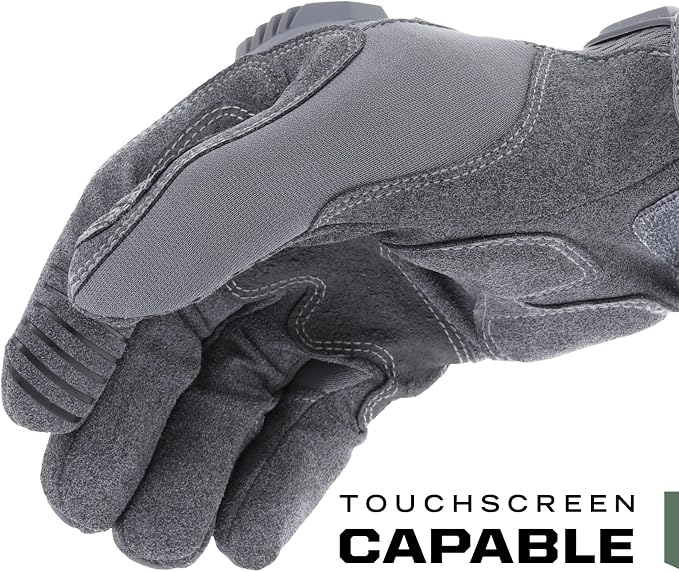 Mechanix Wear: M-Pact Tactical Gloves with Secure Fit, Touchscreen Capable Safety Gloves for Men, Work Gloves with Impact Protection and Vibration Absorption (Grey, Small)