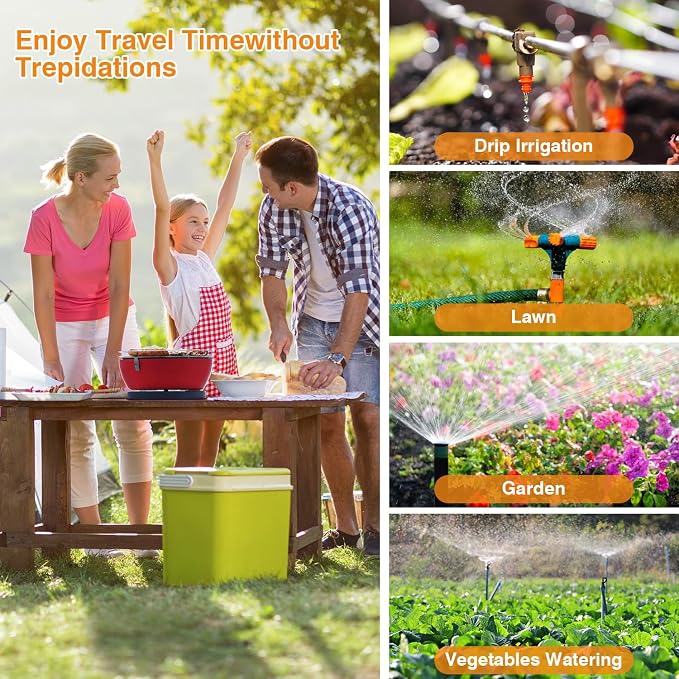 Smart WiFi Sprinkler Timer 3 Zone,WiFi Water Timer for Garden Hose with 984 FT Range,APP & Remote Control,Alexa & Google Voice Compatible,Rain Delay, Manual Mode Sprinkler System