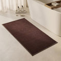Triohero Bathroom Rugs Non Slip Washable, Super Absorbent Thin Bath Mat Quick Dry Low Pile Bathroom Rug, Brown 24"x47"