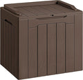 Devoko 30 Gallon Resin Deck Box Outdoor Indoor Waterproof Storage Box for Patio Furniture Pool Accessories Storage for Cushion Garden Tools (30 Gallon, Brown)