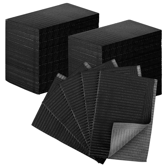 160pcs Disposable Nail Mats Foldable Nail Paper Towels, Table Acrylic Nail Practice Sheet, 3 Ply Waterproof Clean Nail Table Practice Mat for Salon Manicure Tattoo,Nail Art Accessories 13"x18" (Black)