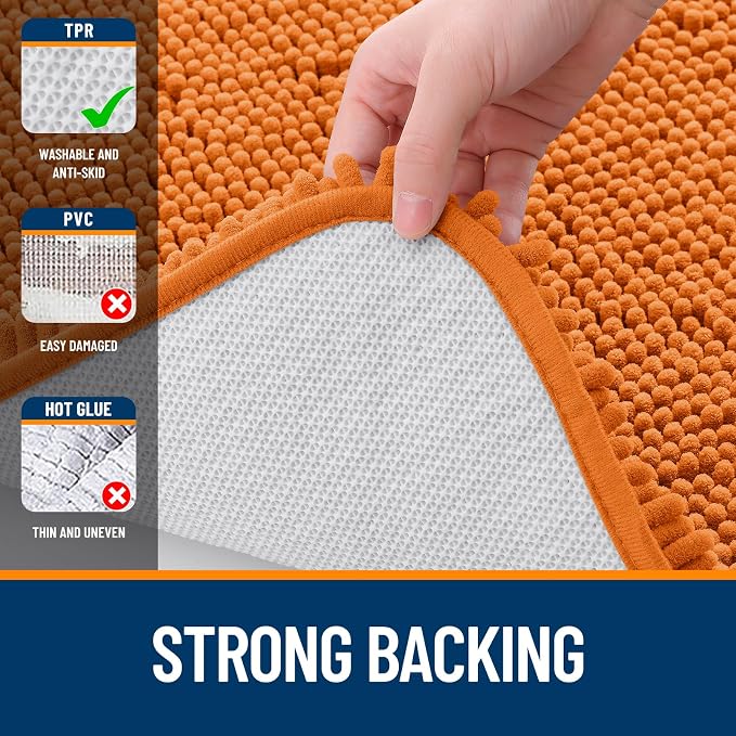 OLANLY Large Bathroom Rugs 70x46, Extra Soft Absorbent Chenille Bath Rugs, Rubber Backing Quick Dry, Machine Washable Bath Mats for Bathroom Floor, Tub and Shower, Home Decor Accessories, Clay