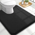 OLANLY Thick Memory Foam Bathroom Rugs 24x20, Absorbent Bath Mat, Black | Soft Quick Dry Bath Rugs Mats, Non-Slip, Machine Washable Carpet for Bathroom Floor, Tub and Shower, Home Decor Accessories
