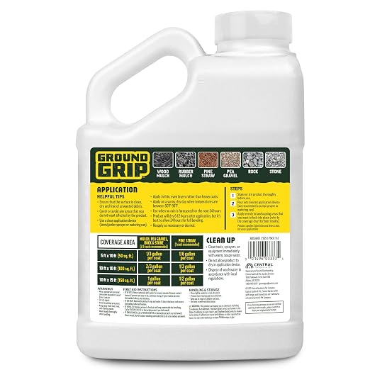 Ground Grip Mulch & Rock Glue for Landscaping, 1 Gallon