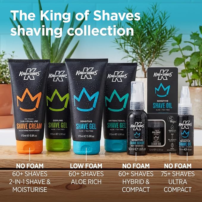 King of Shaves 2-in-1 No Foam Shaving Cream & Daily Moisturising Face Cream for Men 5.92 fl oz QUAD PACK