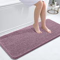 OLANLY Bathroom Runner Rugs 47x20, Soft Absorbent Chenille Bath Rugs, Rubber Backing Quick Dry, Machine Washable Long Bath Mats for Bathroom Floor, Tub and Shower, Home Decor Accessories, Deep Plum