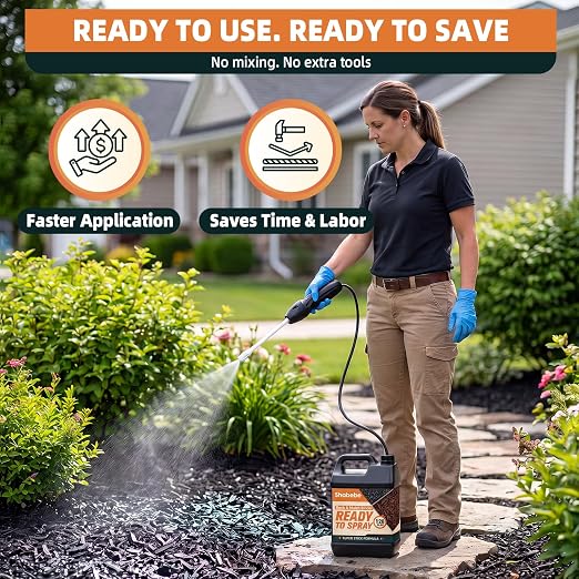 Mulch & Rock Glue with Battery Powered Sprayer, 2 Gallons Ready-to-Use Landscape Glue for Gravel, Mulch & Small Stones, No Dilution Formula, Weather-Resistant Pea Gravel Stabilizer