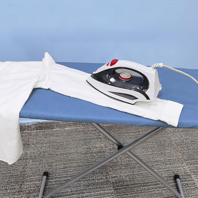 VividPaw Ironing Board Cover and Pad, Small Size 13x43, 12x42, Thick Padding, Elastic Edge, Silicone Coated, Adjustable Fastener, Heavy Duty Padded Iron Board Covers (Blue, 13" x 43")