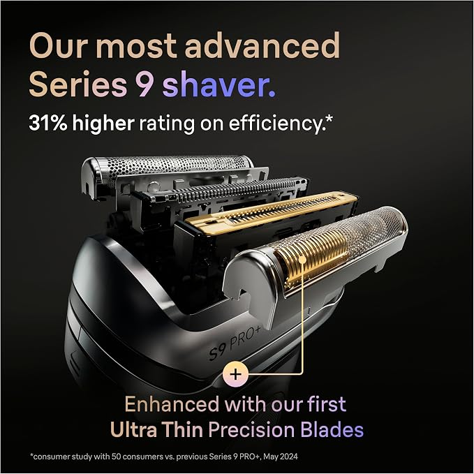 Braun Series 9 PRO+ Electric Shaver for Men, Wet & Dry Foil Razor, 6-in-1 SmartCare Center, Built-in Precision ProTrimmer, Replacement Head, Travel Case, Black 9660CCPS