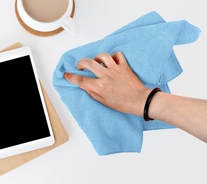 Avalon Towels Microfiber Cleaning Cloths (Value Pack of 48) - Size 16 x 16 Inches, Highly Absorbent Cleaning Rags, Lint Free, Reusable and Washable, Microfiber Towels for Cars