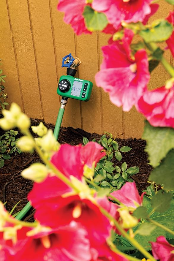 Rain Bird HET100 Electronic Digital Hose End Watering/Irrigation Timer, Battery Operated, 3/4" Garden Hose Thread, Heavy-Duty Brass Inlet, 1 Outlet/Port