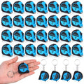 Kanayu 30 Mini Tape Measure Keychains 3 ft Small Retractable Measuring Tape Bulk with Lock Steel Easy Read Pocket for Birthday Party Favors Daily Use (Blue)
