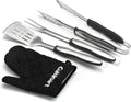 Cuisinart 3‑Piece Stainless Steel BBQ Grilling Tool Set with Grill Glove – Outdoor Grill Accessories, Perfect Grilling Gift for Men, Dads & Grill Masters, CGS-134BL
