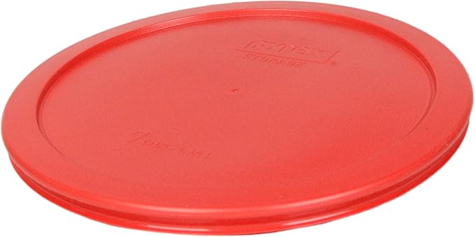 Pyrex 7203 7-Cup Glass Bowl and 7402-PC Red Lid (4-Pack) - Made in USA | Clear Visibility | BPA-Free Plastic | Refrigerator & Freezer Safe | Easy Cleaning | Meal Preparation