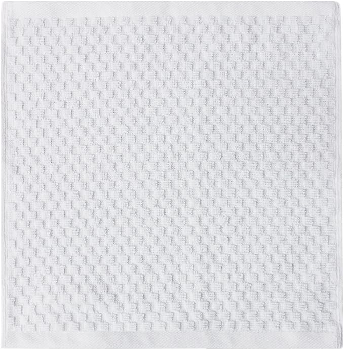 COTTON CRAFT Euro Spa Waffle Wash Cloth - Set of 12 White Washcloth | Luxury Face Towel Set - 100% Cotton - Soft Plush Absorbent Low Lint Quick Dry - Gym Shower Beach Bath Kitchen - 12x12 inches