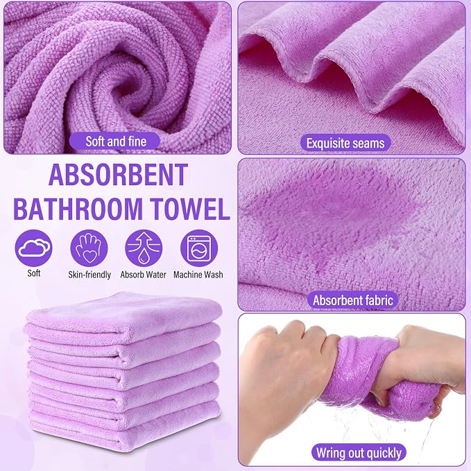 FillTouch 12 Pcs 15L Foldable Foot Soaking Tub Kit Portable Foot Bath Tub for Soaking Feet with Towel and Storage Bag Soak Spa Bucket for Travel Camping (Purple)