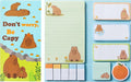 Xqumoi Don't Worry Be Capy Sticky Notes Set, 550 Sheets, CAPY and Orange Pattern Self-Stick Notes Pads Animal Divider Tabs Bundle Writing Memo Pads Back to School Office Supplies Small Gift