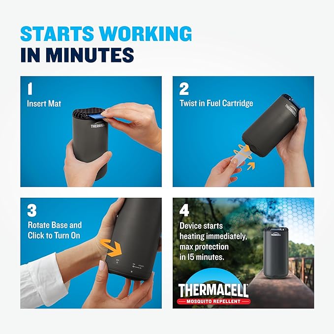 Thermacell Mosquito Repellent Refills; Provide 120 Hours of Protection; Contain 30 Repellent Mats, 10 Fuel Cartridges; Compatible with Any Fuel-Powered Mosquito Repeller Product