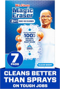 Mr. Clean Magic Eraser Foaming Sponge, All Purpose, Dawn Cleaning Power, Wall Cleaner, Sneaker Cleaner, Oven Cleaner, Kitchen, Bathroom, Shower Cleaning Supplies, Scrubber, Ultra Foamy, 7ct