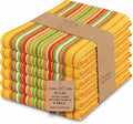 Urban Villa Kitchen Towels Waffle Stripes Dish Towels for Kitchen Mustard Color Set of 6 Kitchen Towels Highly Absorbent 100% Cotton Over Sized 20X30 in with Mitered Corners Kitchen Hand Tea Towels
