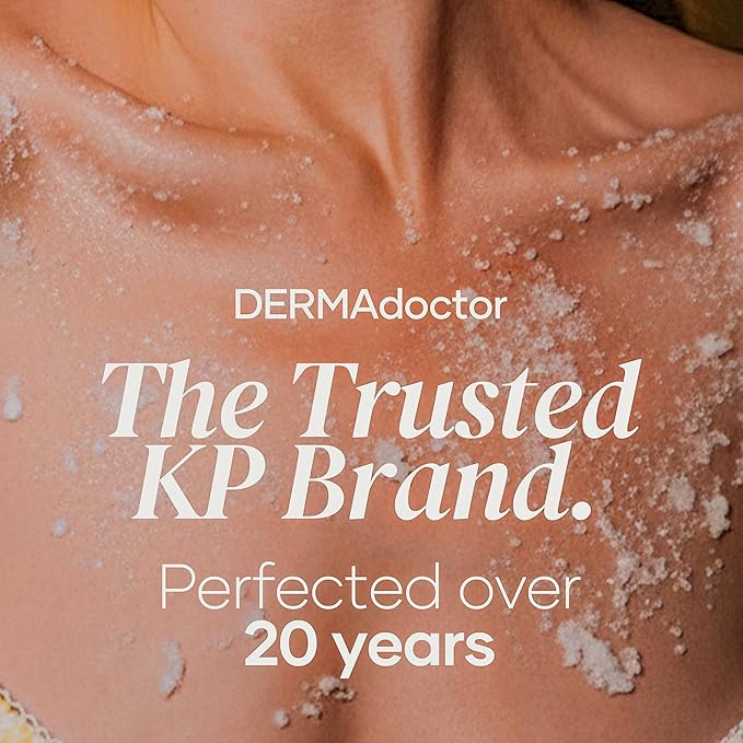 DERMAdoctor KP Bump Eraser Body Scrub with 10% AHAs + PHAs for Keratosis Pilaris, Dry, Rough, and Bumpy Skin, Dermatologist Formulated Exfoliating Body Scrub with Glycolic and Lactic acids - 24 oz