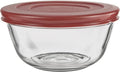 Anchor Hocking Glass Mixing Bowls with Lids, Cherry, 1.5 Quart (Set of 2) -