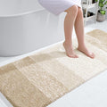 OLANLY Bathroom Runner Rugs Mat 59x24, Extra Soft Absorbent Microfiber Bath Rugs, Rubber Backing, Quick Dry, Washable Long Bath Mats for Bathroom, Tub and Shower, Home Decor Accessories, Light Beige