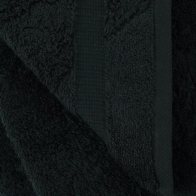 Towel Bazaar 6-Piece Hand Towel Set, 100% Premium Cotton Turkish Towels, 16x30 Luxury Towel Super Soft and Absorbent, Perfect Use for Bathroom, Shower Towels - Black