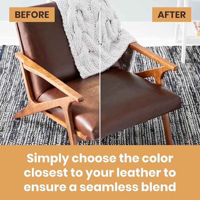 Furniture Clinic The Original Leather Recoloring Balm | Beige Leather Dye | Repair Scratched, Faded, & Worn Leather | Restore Your Leather Couches, Sofas, Car Seats, and Furniture | 250 ml / 8.5 fl oz
