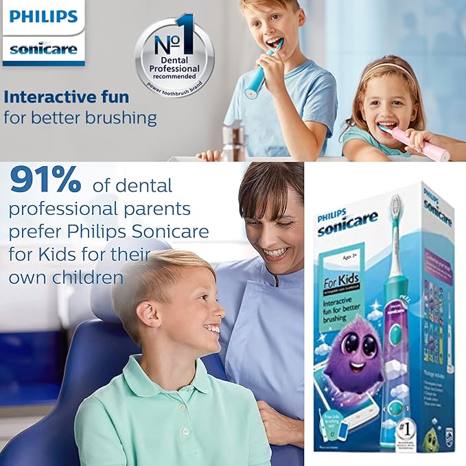 Philips Sonicare for Kids Ice Age, Bluetooth Connected Rechargeable Electric Toothbrush, HX6321/05
