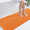 OLANLY Bathroom Runner Rugs 59x24, Extra Soft Absorbent Chenille Bath Rugs, Rubber Backing Quick Dry, Machine Washable Long Bath Mats for Bathroom Floor, Tub and Shower, Home Decor Accessories, Orange